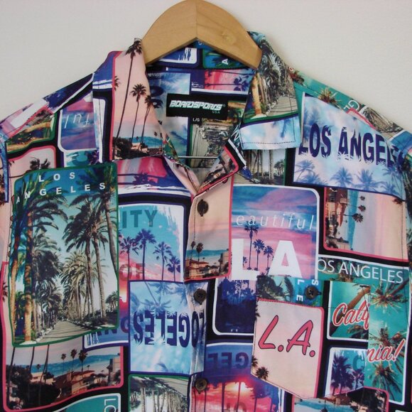 Boardsports Graphic Shirt Los Angeles California Hawaiian Palm Trees NEW NWT - Picture 2 of 12